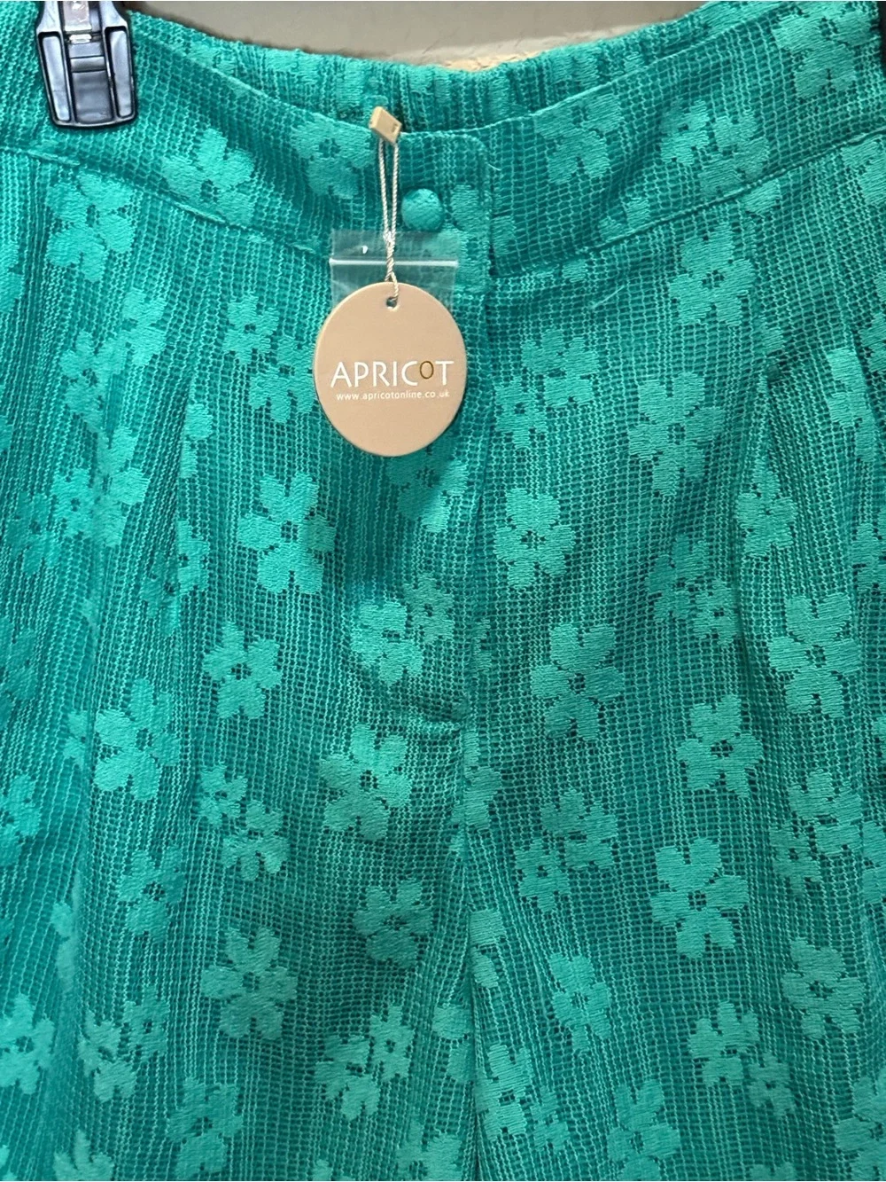 APRICOT Jade Green Floral Textured High-Waist Women’s Shorts